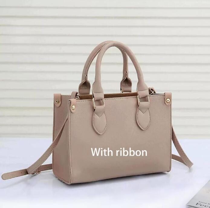 

Handbag Women Luxurys Designers Bags 2021 4-color Casual travel ribbon tote bag PU material fashion shoulder bag's wallet 208# 25*19*11cm, White