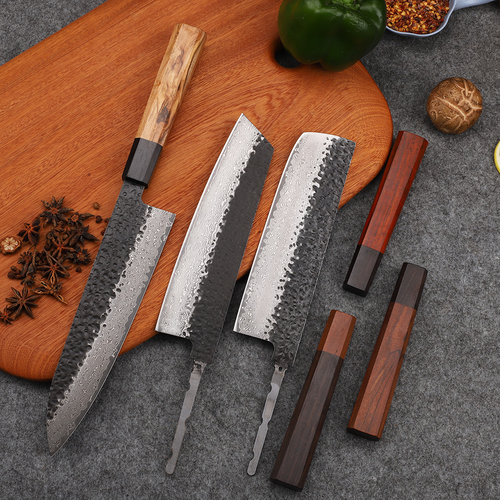 

DIY Production Chef a Variety Of Octagona Wooden Hande Damascus Stee Bade Parts New Design EDC Too Knife