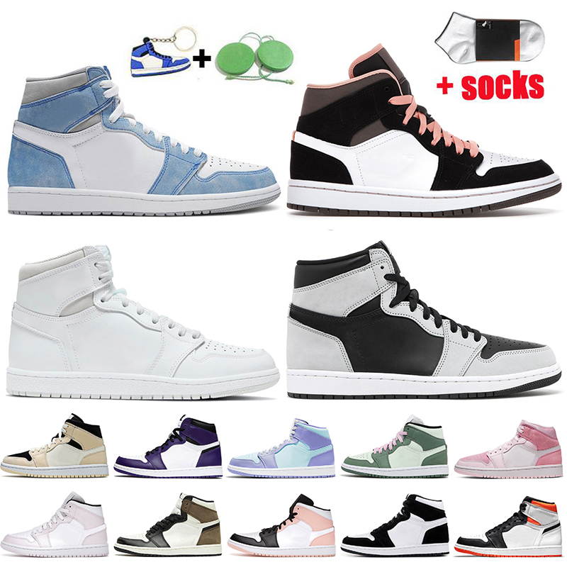 

High OG 1 1s Basketball Shoes 2021 Jumpman Hyper Royal Peach Mocha 85 Neutral Grey Shadow 2.0 Mens Trainers Womens Sneakers Court Purple Twist Pine Green, #31 og royal toe 36-46