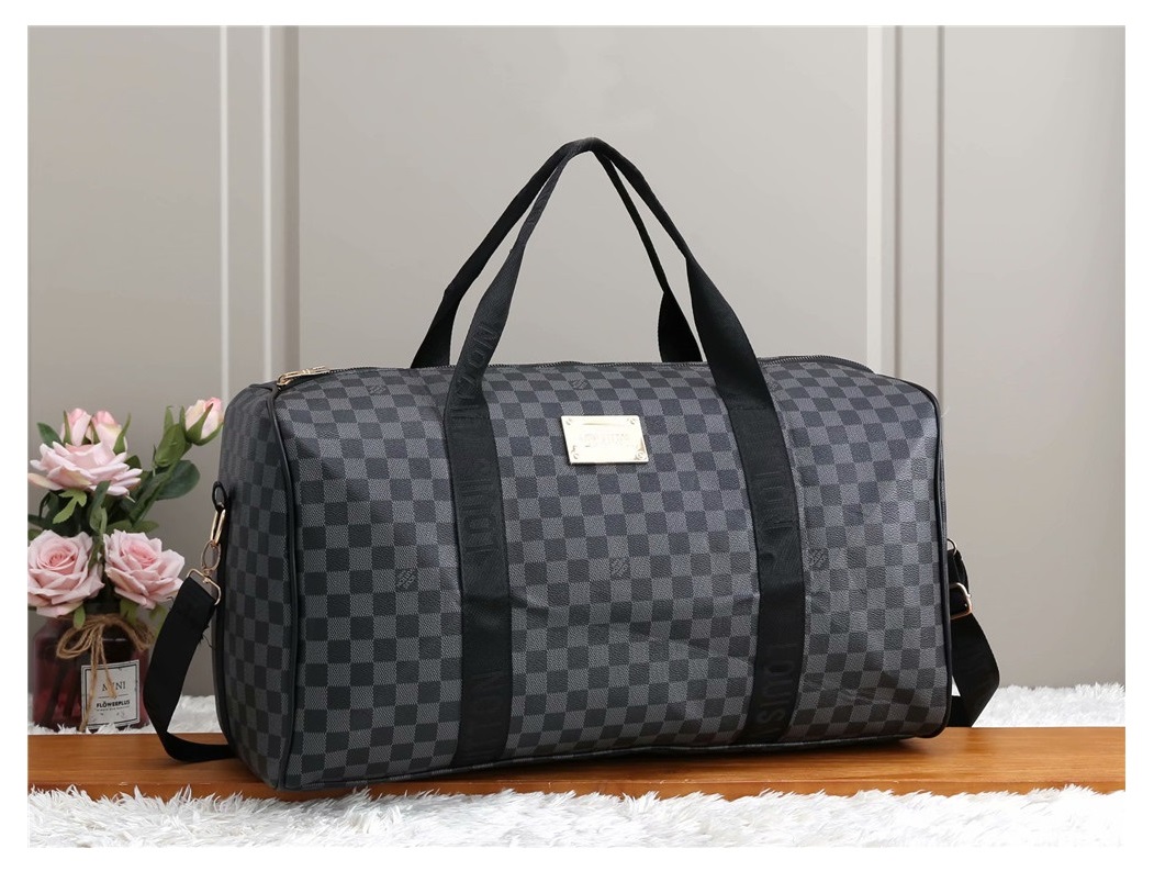 

2 lv louis 1 vitton 2021 Fashion Women Bags Capacity Travel bag designer luxury DuffleBag for men wallet Purse, Red;black