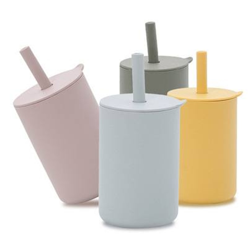 

Children Silicone Sippy Cup With Straw Tumbler Baby Drink Water Training Cups Toddler Feeding 8 5dr H1, As show