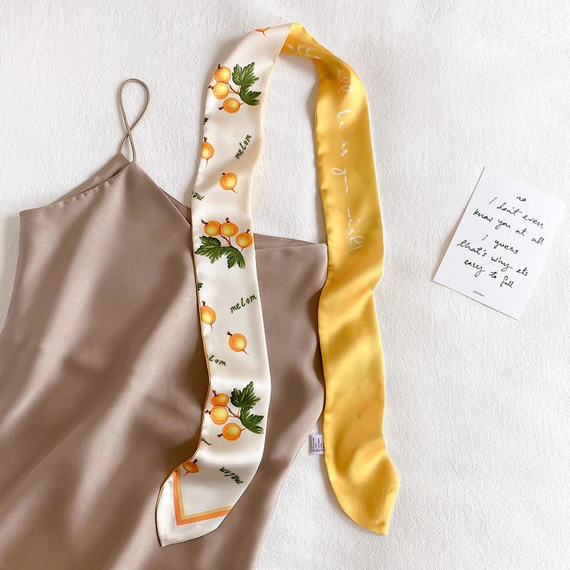 

Scarves N Korean Style Plaid Narrow Decorative Streamers Women's Fashion Tie Bag With Headband Four Seasons Scarf Bandage Gift