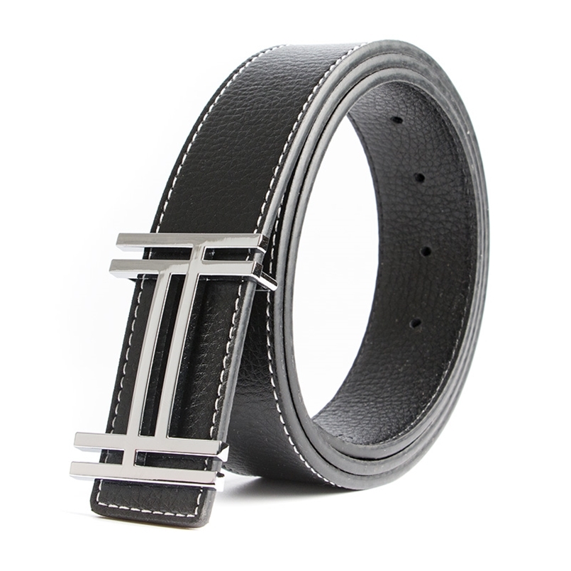 

Luxury Designer Brand Cowhide Belt Letter H Men High Quality Women Genuine Real Leather Dress Blue Strap for Jeans Waistband 210917, Black