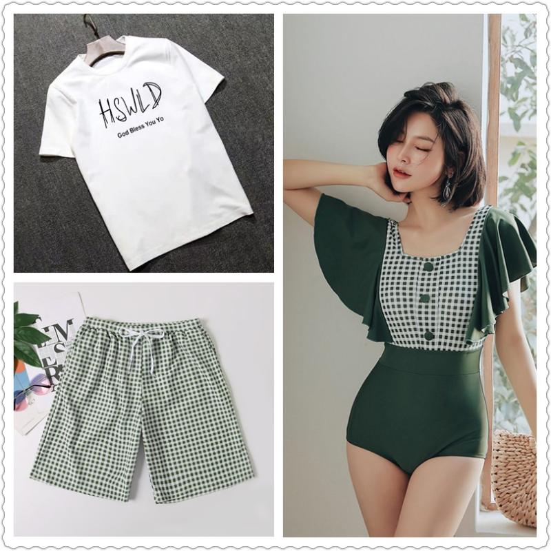 

Couples Matching Swimwear One Pieces Bikini Set 2021 Est Printed Ruffles Bathing Suits One-Piece