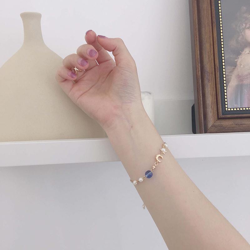 

Link, Chain Pearl Stars Moon Crystal Pendant Bracelet For Women Bangle Hand Bracelets 2021 Trendy Simple Girls Jewelry