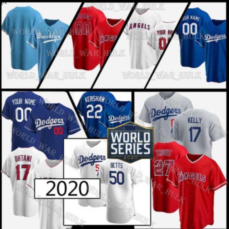 

NCAA 50 Mookie Betts Jerseys Custom Dodgers Cody Bellinger Joe Kelly Justin Turner Max Muncy Angels Los 27 Mike Trout Shohei Ohtani Angeles, Blue;black