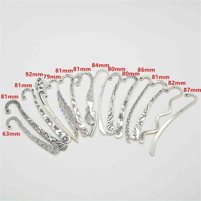 

Mix 42pcs Vintage Charms Bookmarks Pendant Tibetan silver Zinc Alloy Fit Bracelet Necklace DIY Metal Jewelry Findings34-49 210720