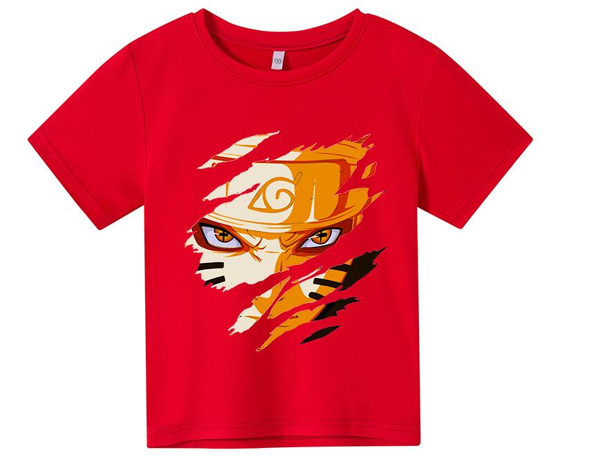 

Anime Naruto TShirt girl Kawaii Cartoon clothes Graphic T Shirts Harajuku Funny Casual Oversized Tshirt children's clothing boys, Red