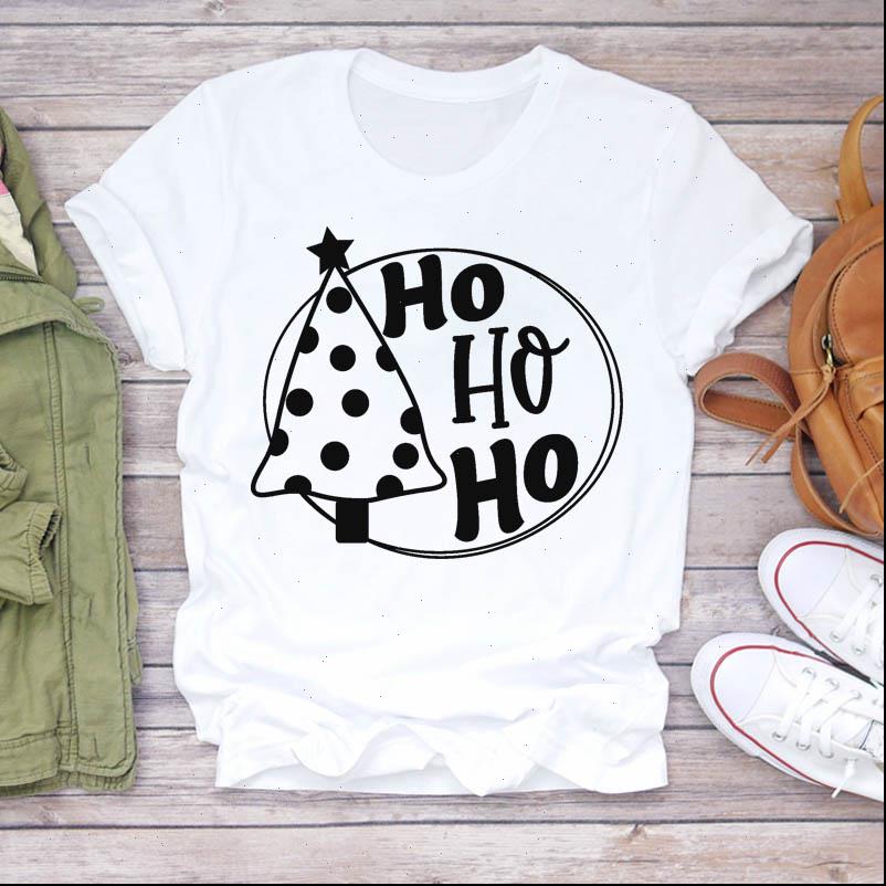 

Women Tops Tree Holiday Simple Printing Year Merry Christmas Print Tshirts Clothes Graphic Female Top T Shirt Ladies Tee, White