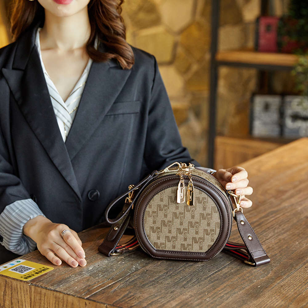 

HBP Fashion Hong Kong Women's bag 2021 new fashion leather round cake, Coffee (hong kong direct mail) with official auth