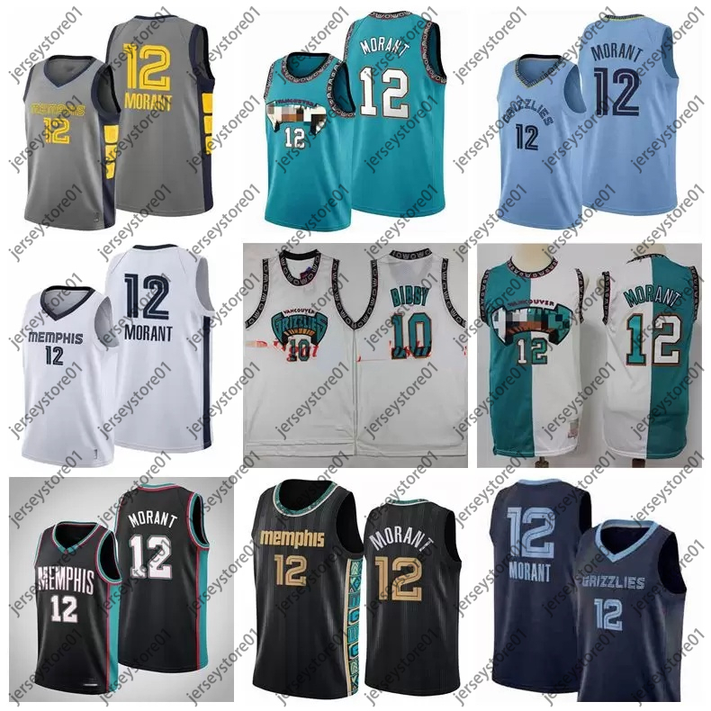 

Ja Morant 12 Basketball Jerseys White Black Mike 10 Bibby Jersey NCAA 2021 Mens Youth Kid Edition City Fans Shirt green White, Color7