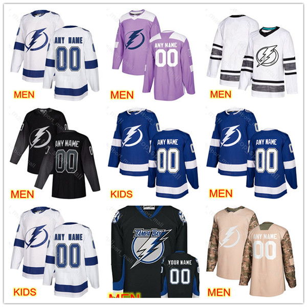 

Custom Lightning Jersey Tampa Bay Ice Hockey 10 JT Miller 71 Anthony Cirelli 17 Alex Killorn 37 Yanni Gourde Ondrej Palat 100th Anniversary, Black;red