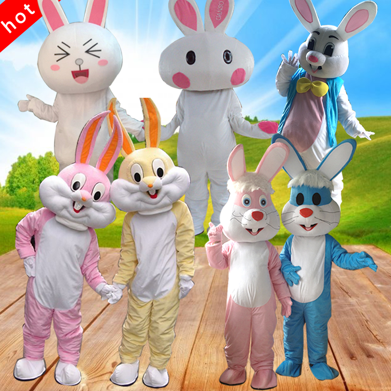 

Bunny Mascot,Bugs Mascot for adults Easter Costume, White