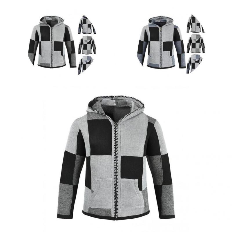 

Men's Jackets Hooded Terrific Elastic Men Sweater Jacket Hat Coat Long Sleeve For Home, Black;brown