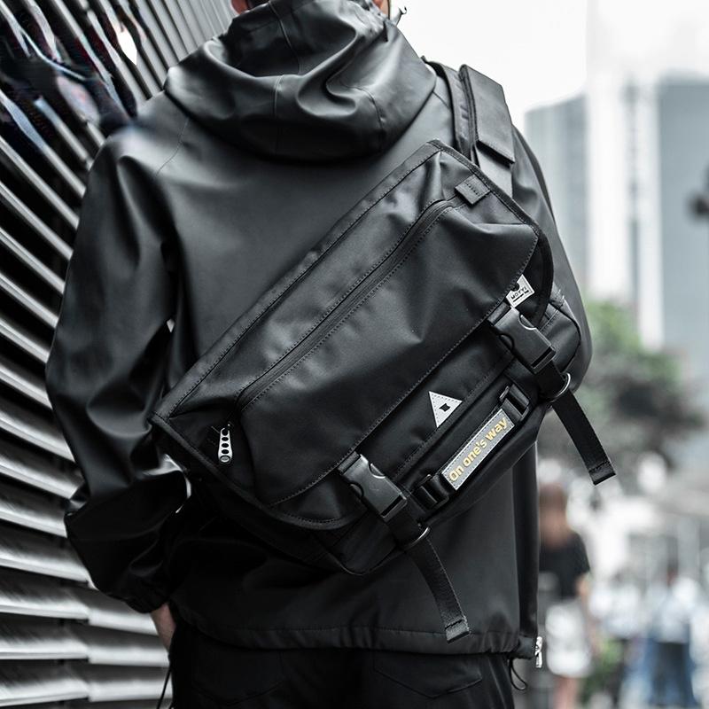 

School Bags Men Messenger Bag Street Trendy Tactical Shoulder Waterproof Military Hip Hop Streetwear Oxford WB25