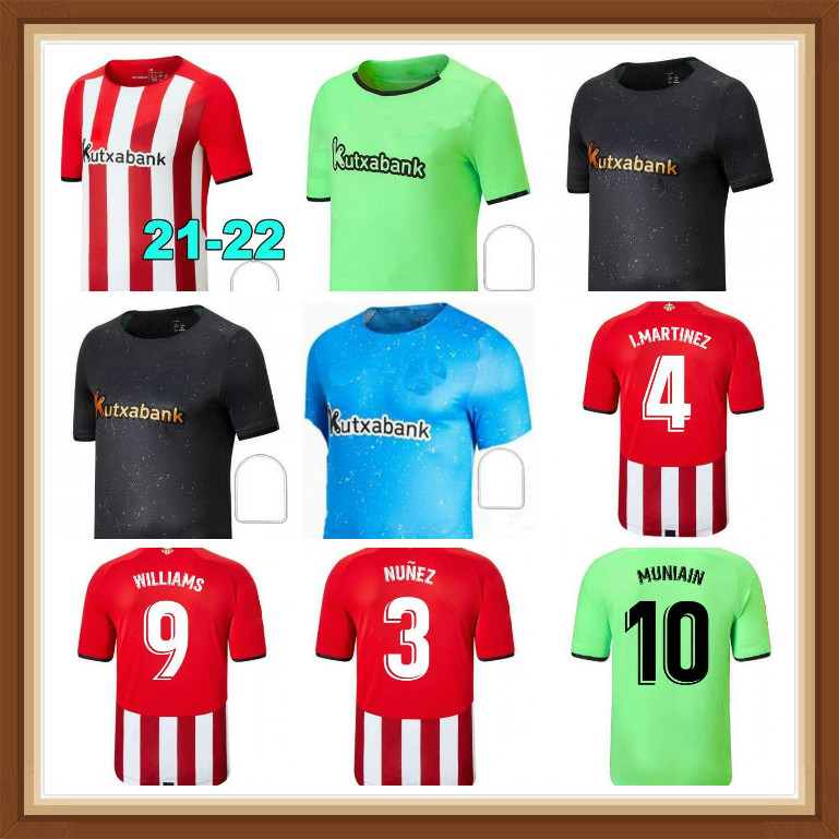 

21 22 Athletic Club Soccer Jerseys BERENGUER 2021 2022 MUNIAIN WILLIAMS Football shirt RAUL GARCIA VILLALIBRE Jersey, Multi
