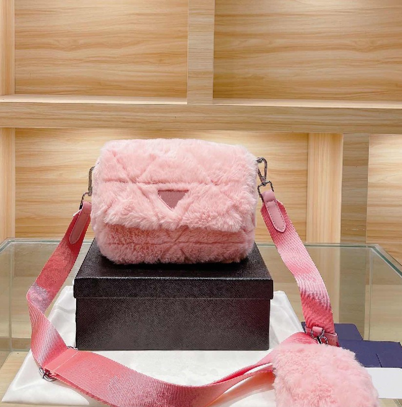 

Lady luxury straddle bags designer handbag fashion matching plush material two in one womens shoulder bag 5A top cross body, Make up for price