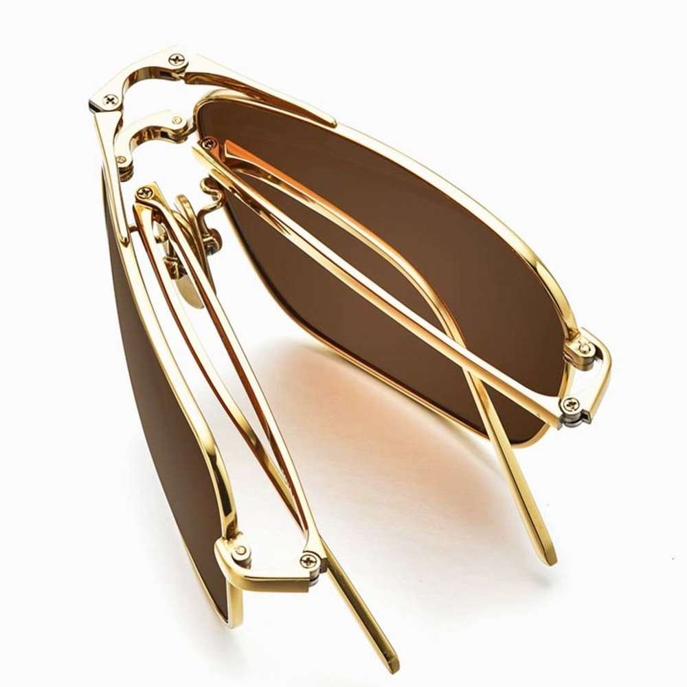 

Highend accessories New Arrivals Fashion Custom Folding Pure Titanium Frame Brand Digner Square Polarized Mens Sun Glass Sunglass, Black