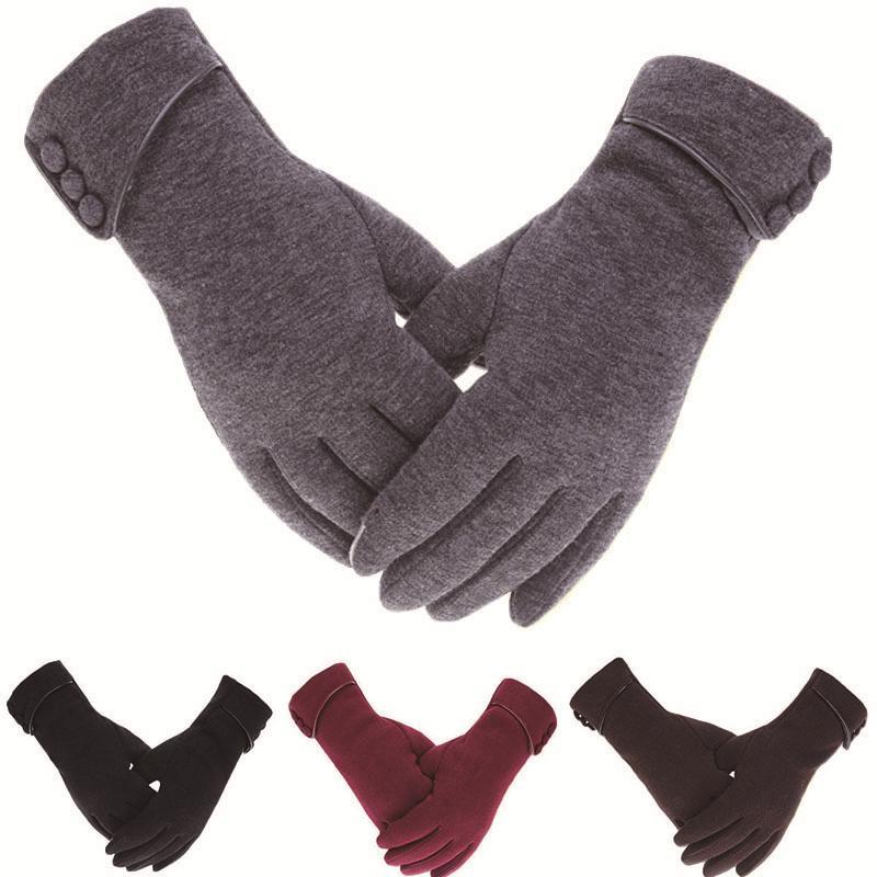 

Five Fingers Gloves Women Touch Screen Winter Autumn Warm Wrist Mittens Driving Ski Windproof Glove Handschoenen, Blue;gray