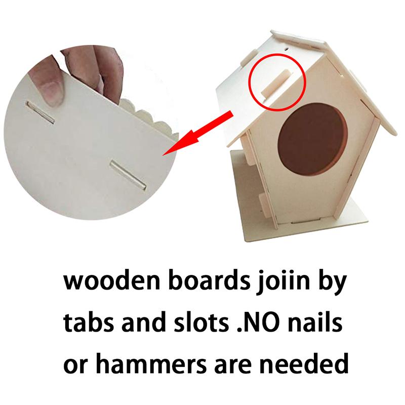 

Wooden Birdhouse Kit Paintable Wood Hanging Set For Kids Christmas S55 Bird Cages