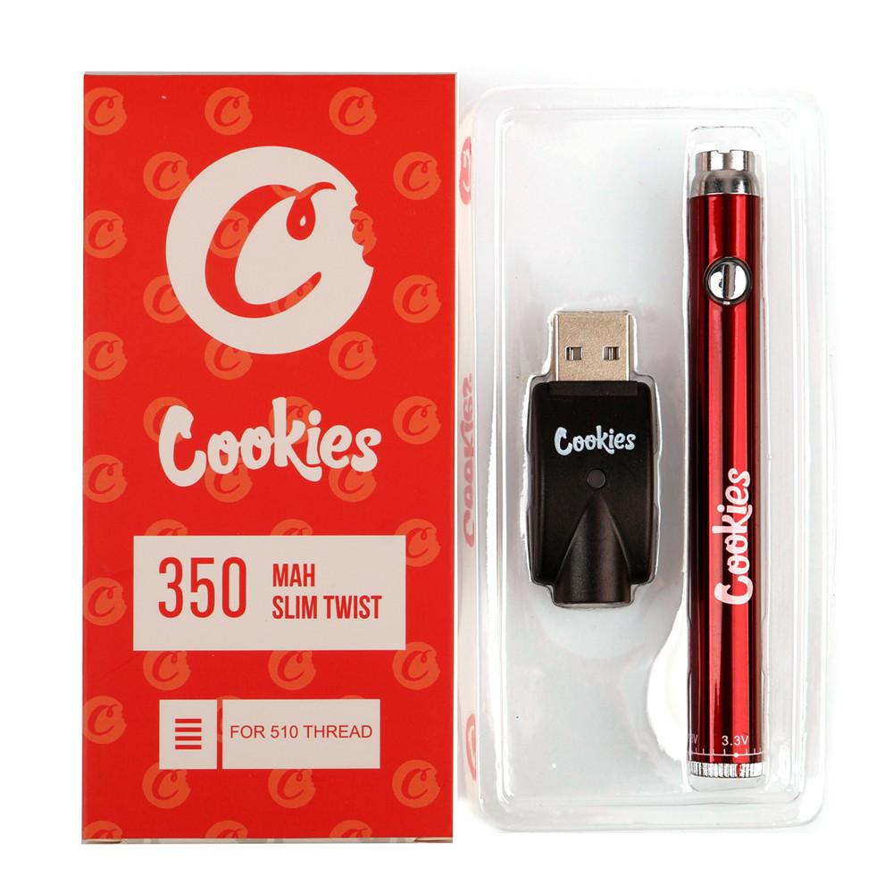

Cookies Preheating battery For Cookies Cartridge Carts Vape Pen 350mAh 510 Thread Adjustable Voltage Battery with USB Charger