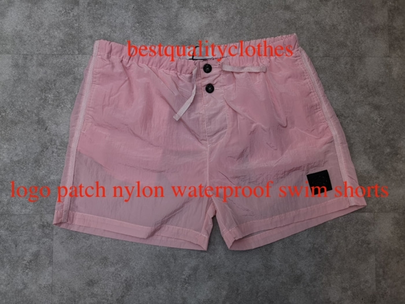 

superclone quality stone 21ss swim shorts waterproof quick drying compass logo-patch badge shadow project pocket Jersey Garment bermuda shell nylon overall cargo, Red