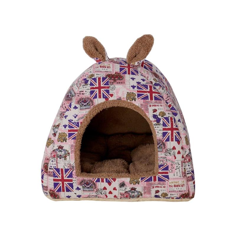 

Pet Bed For Small Dogs And Cats Cute Cat Dog Puppy Kennels Doghouse House Soft Nest Mat Print Ger & Pens