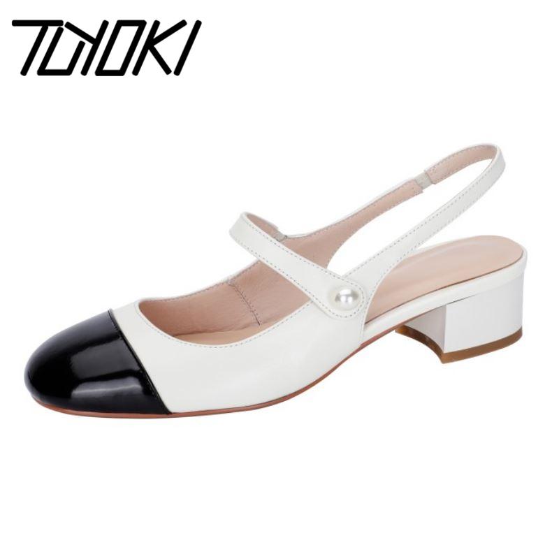 

Tuyoki Women Summer Shoes Cow Leather Mix Color Sandals Fashion Elegant Party Footwear Size 33-40, Black