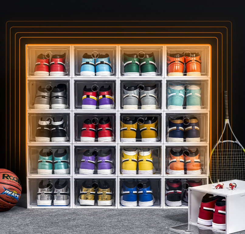 

The latest 33.5X25.5X17.5CM folding thick shoe storage box multi-functional large-capacity a variety of styles to choose from support customization, Many colors