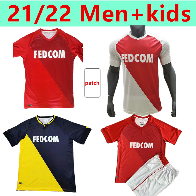 

21 22 Collector MONACO home Soccer Jersey 2021 BEN YEDDER GELSON .M JOVETIC GOLOVIN FABREGAS KEITA BALDE Away Football Shirt men+kids