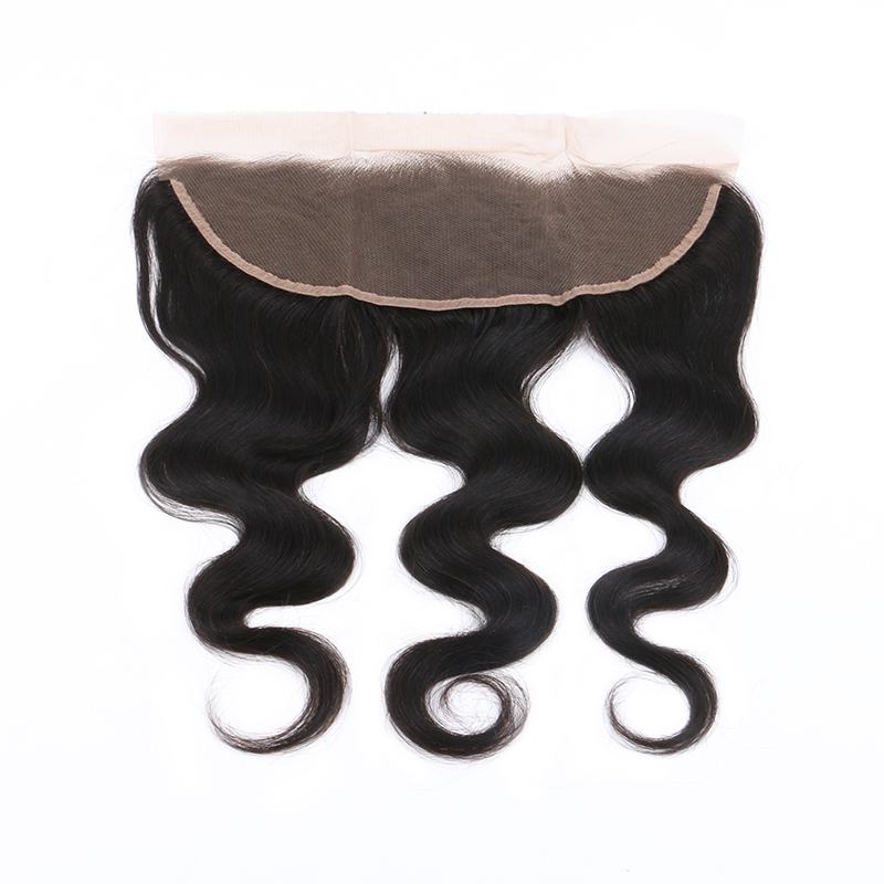 

HD Transparent Lace Human Hair 13X4 Lace Frontal Straight Body Wave Deep Hair Extensions, Natural color