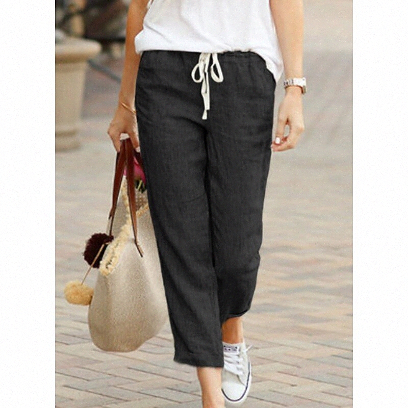 Women's Basic Comfort Harem Chinos Drawstring Pocket Ankle-Length Pants Office / Career Daily Inelastic Solid Colored Breathability Lightwei