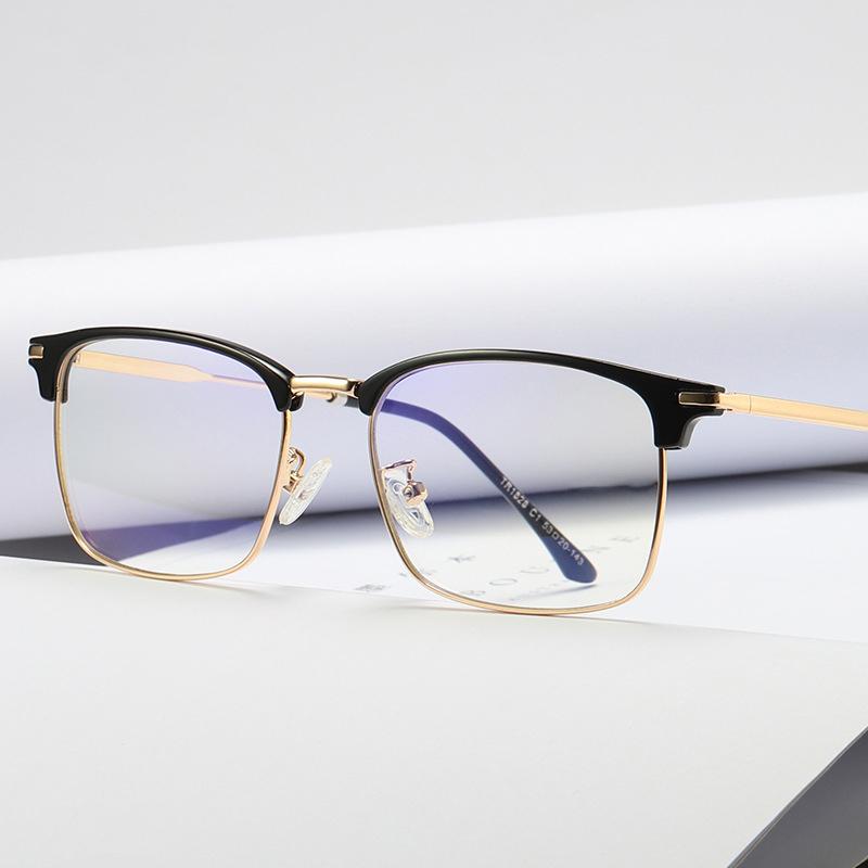 

Sunglasses Glawes The Anti-blue Glasses Men And Women With Same Mirror Student Retro Optical Glass Plain Computer Gaming, White;black