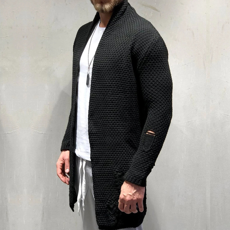 

Men's Unisex Cardigan Knitted Solid Color Stylish Vintage Style Long Sleeve Sweater Cardigans Shirt Collar Fall Winter Army, White;black