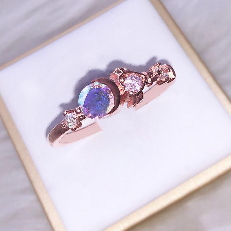 

Cluster Rings Fashion Beauty Girl Star Moon Ring Elegant Temperament Lady Accessories Cute Exquisite Jewelry