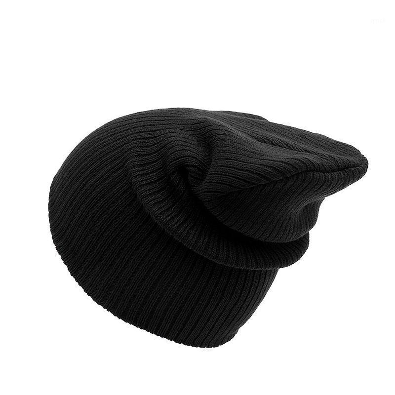

Berets Solid Color Knitted Hat Turban For Women Men Autumn Winter Warm Unisex Beanies Cap Soft Outdoor Casual Crochet Head Wrap Bonnet, Black