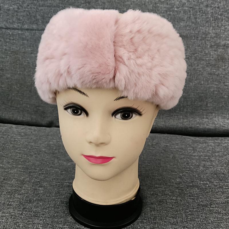 

Scarves 2021 Women Winter Warm Natural Rex Fur Headbands Female Pink Soft Real Neck Warmer Genuine