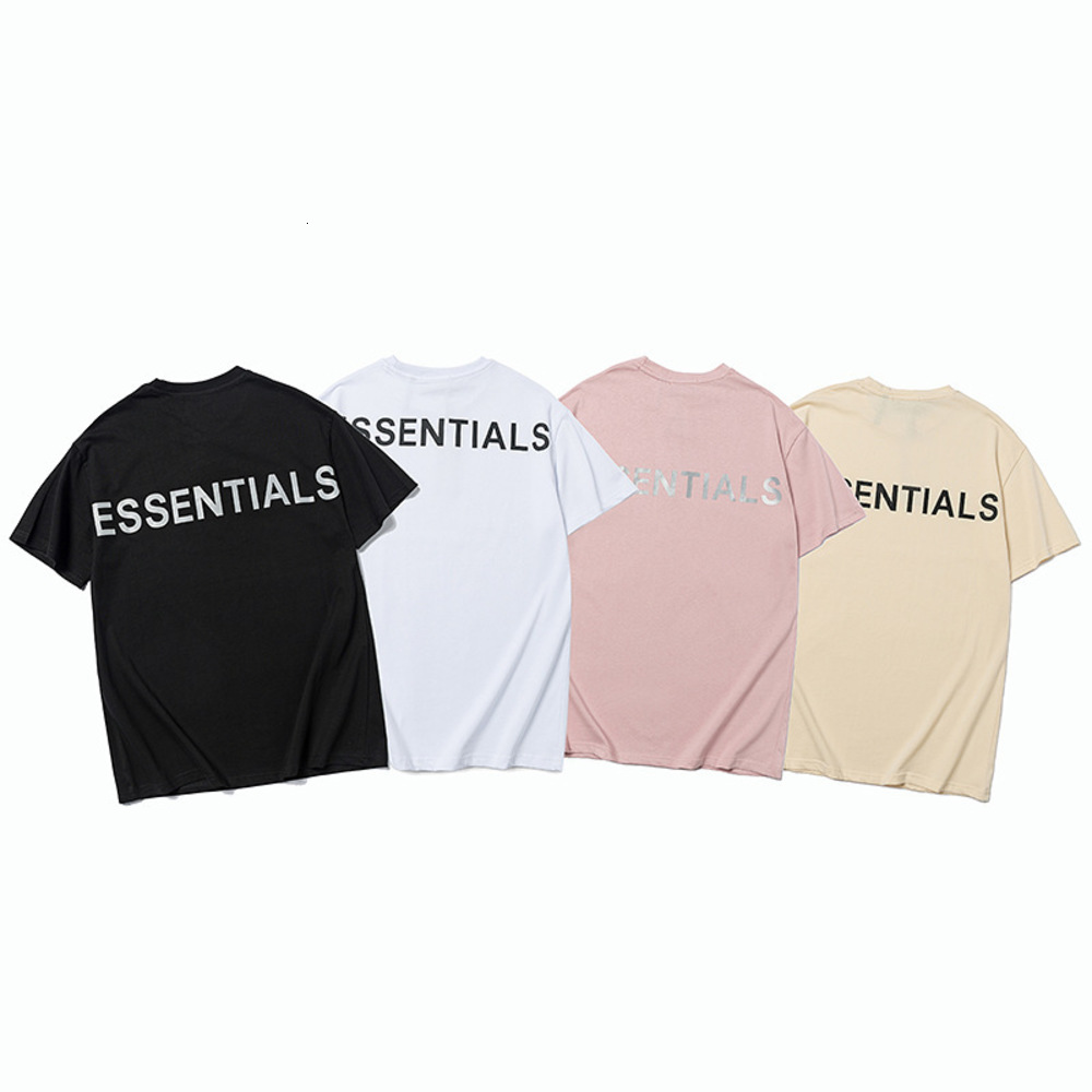 

T-shirt fog essentials hip hop short sleeve men, White;black