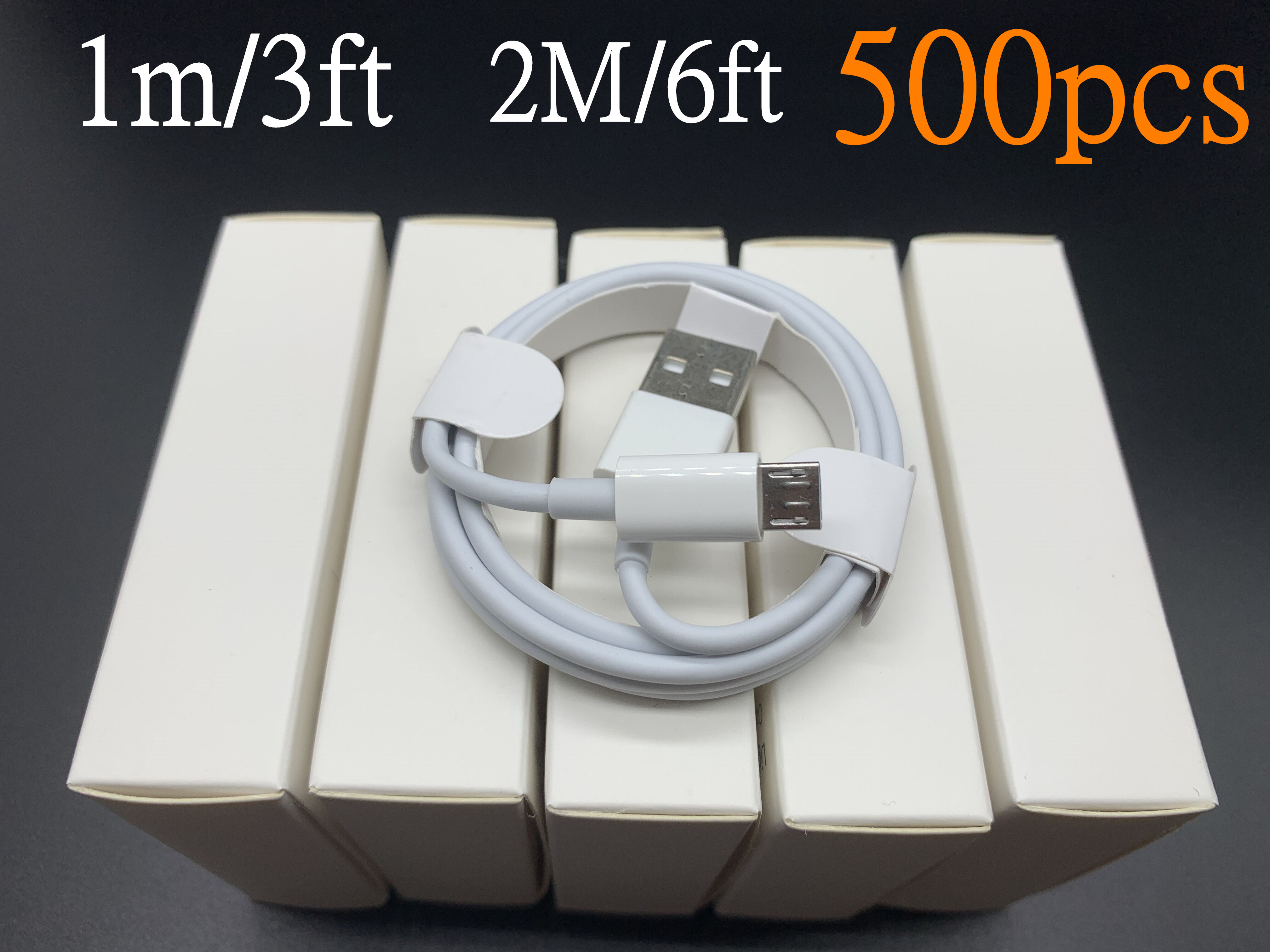 

UPS DHL 500pcs/lot 7 generations Original OEM quality Cables 1m/3ft 2M/6ft Micro USB Data Sync Charge Cable With Package
