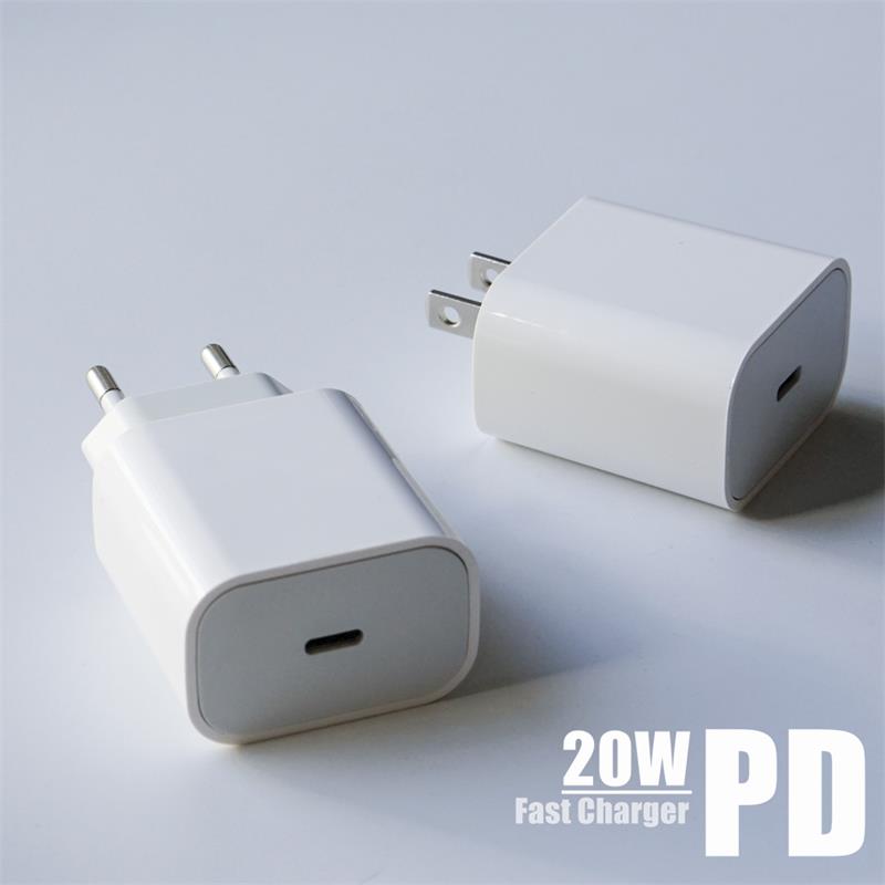 

PD Quick Charger for iPhone 13 12 XS Fast Charging 20W Type C USB Wall Adapter 5V 3A US EU UK Plug with Gift Box