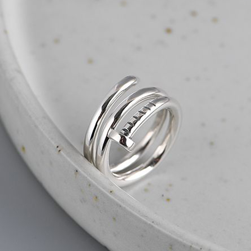 

diamond nail ring womens stainless steel fashion couple style zircon valentine christmas gift Accessories wholesale