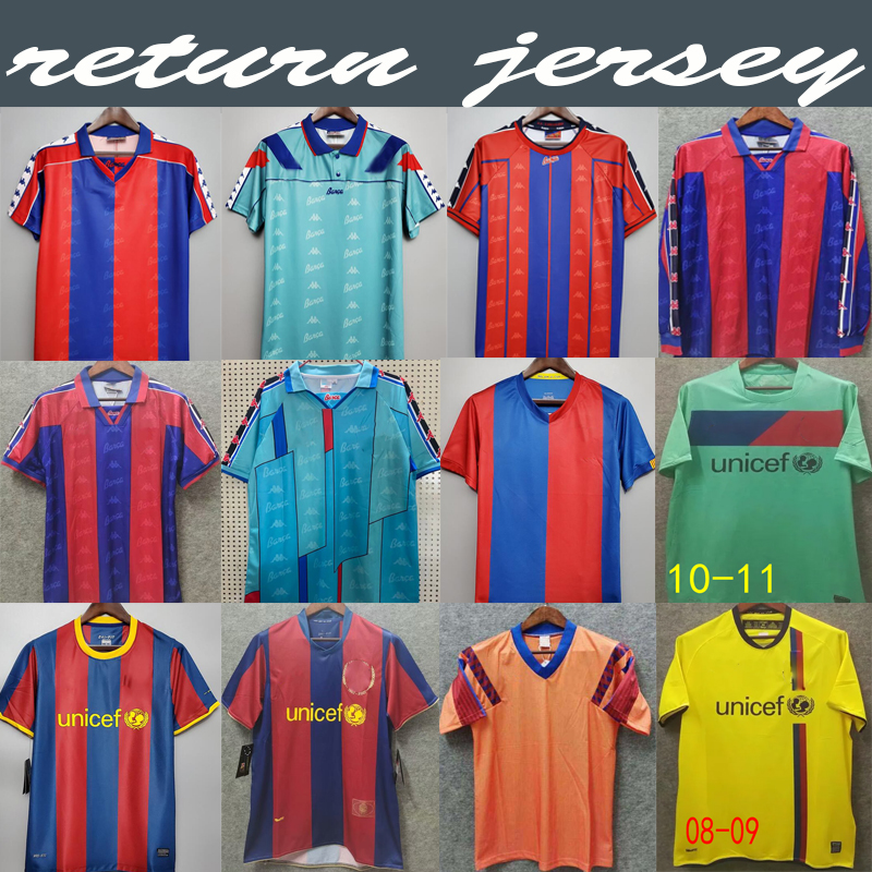 

Retro soccer jersey barcelona 96 97 07 08 09 10 11 XAVI RONALDINHO RONALDO RIVALDO GUARDIOLA Iniesta finals MESSI maillot de foot 1899 1999, Black;yellow