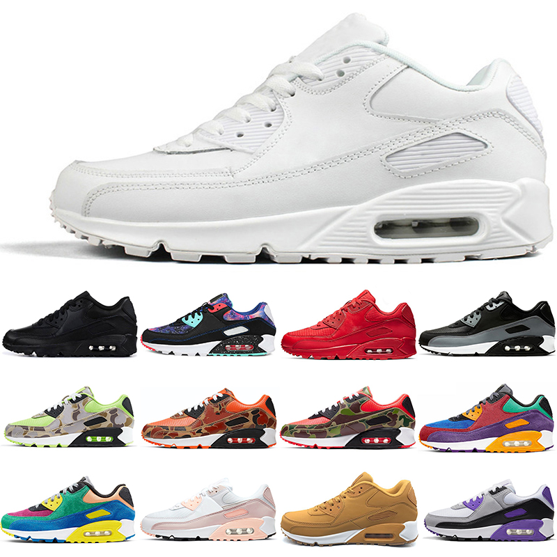 

Running shoes 90 men women wolf grey laser blue bred UNC premium Navy purple rose pink Hyper Royal outdoor trainers sport sneakers size 36-45, White red