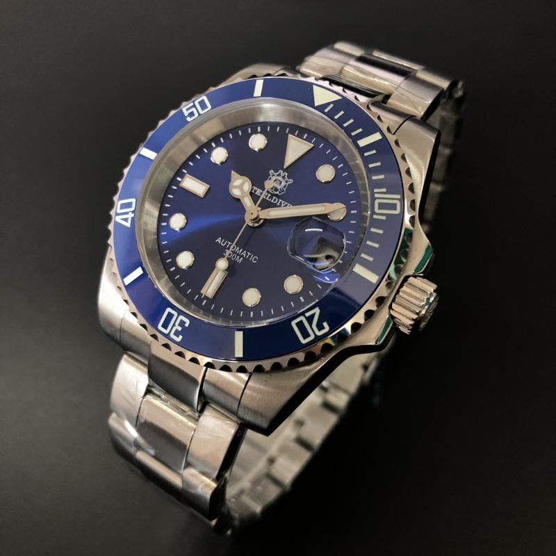 

Stainless Steel NH35 Watch Steeldive Top Brand Sapphire Glass Men Dive Watches Reloj Hombre Wristwatches, 53gr-gr green