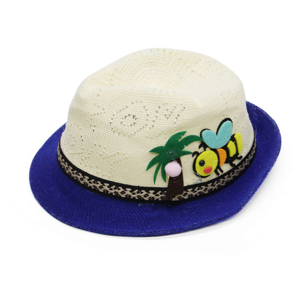 

Children's hat summer boy's straw girl's sun children's top Baby Hat screen travel cool, Yellow
