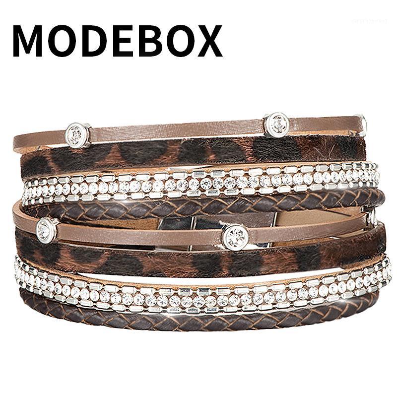 

Leopard Leather Bracelets Zircon Bracelet Charm For Gift Punk Wristband Bangle Jewelry