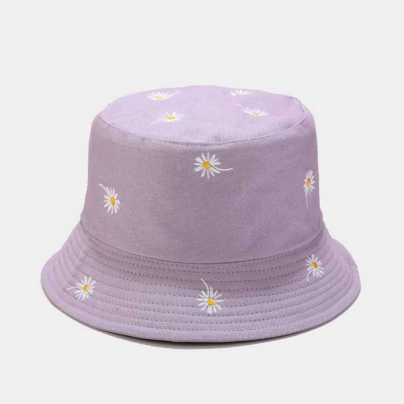 

Ldslyjr Cotton Flower Embroidery Bucket Hat Fisherman Hat Outdoor Travel Hat Sun Cap Hats for Men and Women 256 Q0811, Pink