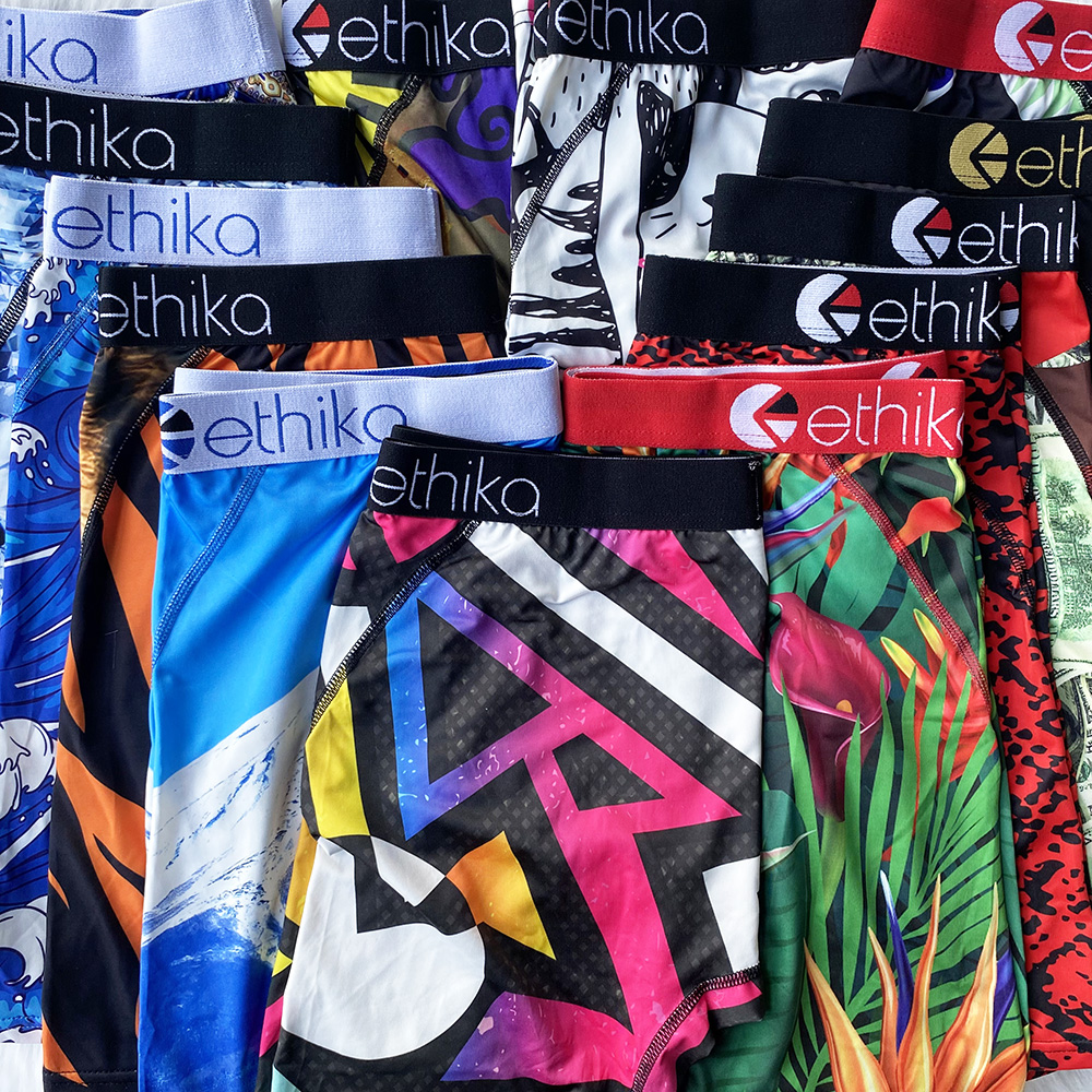 

2021 Men Ethika Underpants Designers Fashion Boxers Breathable Boxer Underpant Mens sexy Tight Waist Underwears Man Underwear Size S-XXL (Co, Black;white