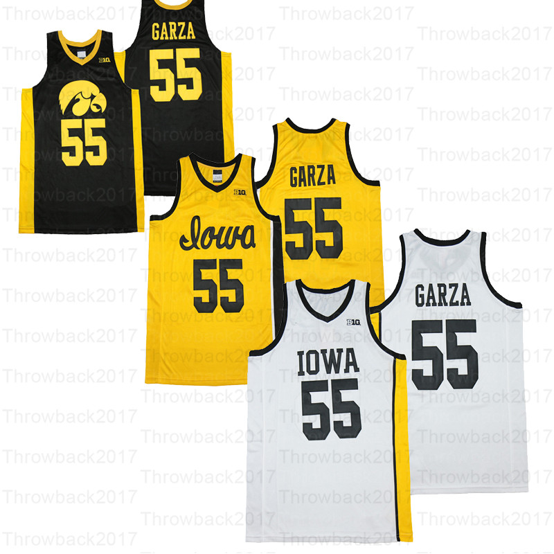 

Custom NCAA Iowa Hawkeyes College Basketball #55 Garza #10 Joe Wieskamp #23 Josh Ogundele Jerseys, Black