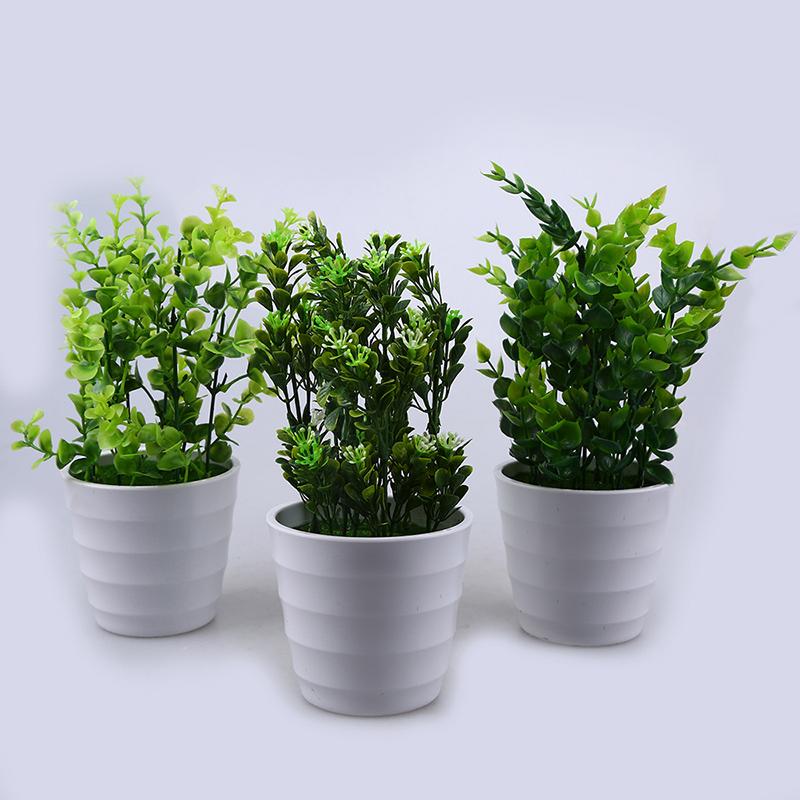 

Decorative Flowers & Wreaths 1PC Artificial Eucalyptus Plant Bonsai Plastic Tree Pot Fake Leaves Potted Ornament For Home Decoration El Gard